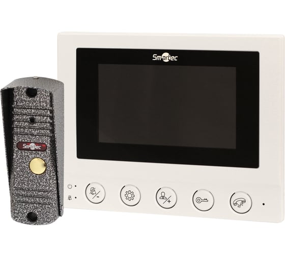 Комплект Smartec ST-MS604S-WT белый монитор видеодомофона 4 и панель вызова 600ТВЛ smkd0694.1