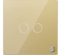 Умный двухклавишный выключатель Sibling золотой Powerlight-WS2G 00-00003069
