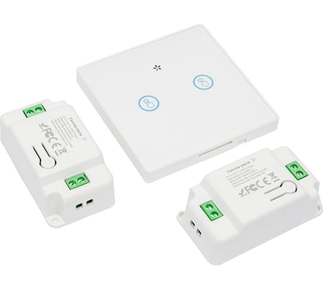 Умный белый беспроводной выключатель 2 клавиши SIBLING Powerlight-M2 00-01027403