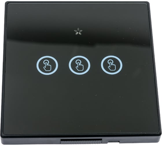 Умный беспроводной выключатель Sibling чёрный 3 клавиши Powerlight-M3 00-00003357