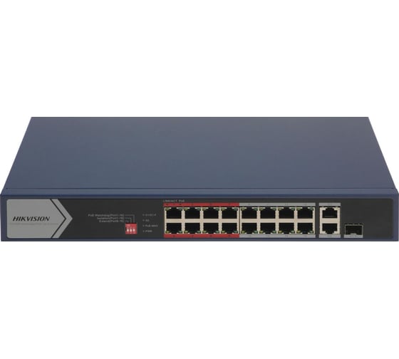 Коммутатор HIKVISION DS-3E0318P-E/M(C) 17x100Мбит/с 1SFP 16PoE+ 135W неуправляемый 1074289
