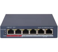 Коммутатор HIKVISION DS-3E1106P-EI (L2) 6x100Мбит/с 4PoE 60W управляемый 2080660