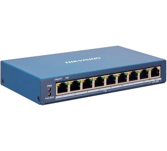 Коммутатор HIKVISION DS-3E1309P-EI/M 8x100Мбит/с 1x1Гбит/с 8PoE+ 110W управляемый 1501795