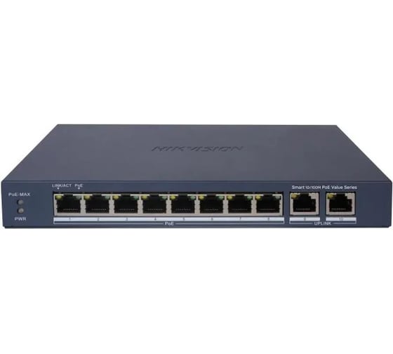 Коммутатор HIKVISION DS-3E1310P-EI/M (L2) 8x100Мбит/с 2SFP 60W 414039