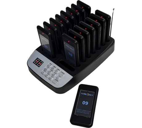 Система дистанционных пейджеров Turbosky AS-1 для оповещения клиентов (16 шт) 746