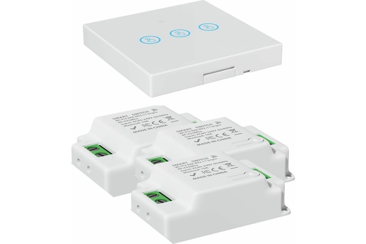 Умный беспроводной выключатель Sibling белый 3 клавиши Powerlight-M3 00 ...