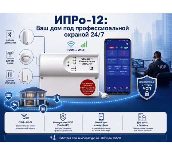 GSM+WiFi сигнализация ИПРО -12 ЧОП 11003633