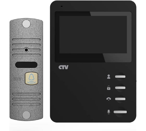 Комплект видеодомофона CTV -DP1400N (черный+серебро) 4,3 4100200 1