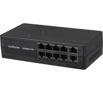 PoE коммутатор Novihome CONNECT P8 v. 10-портовый 10/100, 8хРоЕ, 2xUplink, PoE 100 Вт, Watchdog 2152
