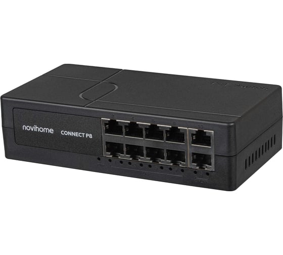PoE коммутатор Novihome CONNECT P8 v. 10-портовый 10/100, 8хРоЕ, 2xUplink, PoE 100 Вт, Watchdog 2152 1