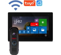 Комплект Novihome WIFI видеодомофона из сенсорного монитора 7 и вызывной панели COMFY 7 DARK FHD WIFI KIT. 5 м кабель в комплекте. Поддержка Android и IOS. Совместим с 4100