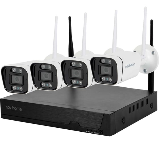 Комплект WIFI видеонаблюдения Novihome MIZAR 4-2 v, на 4 IP камеры, 2 Mp 4526 1