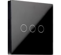 Умный сенсорный выключатель SMARTBUY с Wi-Fi, Яндекс Алисой трехклавишный, черный SBE-wifi1b-10-SW3-0