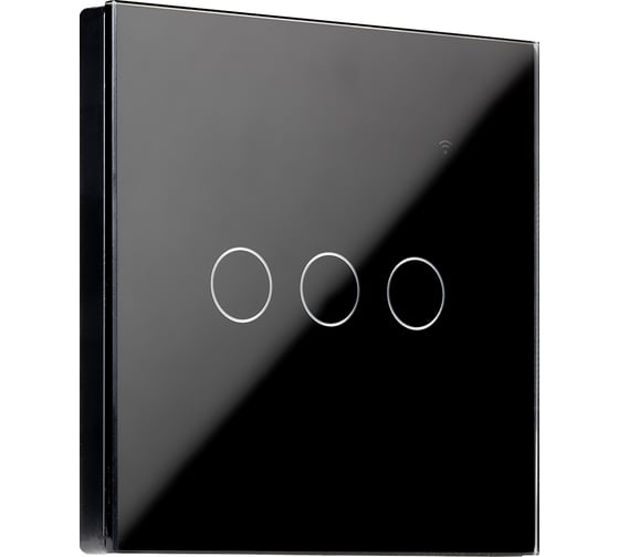 Умный сенсорный выключатель SMARTBUY с Wi-Fi, Яндекс Алисой трехклавишный, черный SBE-wifi1b-10-SW3-0 1