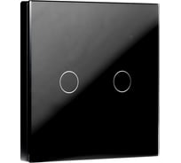 Умный сенсорный выключатель SMARTBUY с Wi-Fi, Яндекс Алисой двухклавишный, черный SBE-wifi1b-10-SW2-0