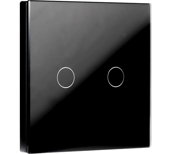 Умный сенсорный выключатель SMARTBUY с Wi-Fi, Яндекс Алисой двухклавишный, черный SBE-wifi1b-10-SW2-0 1