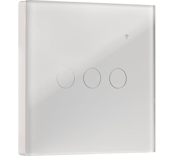 Умный сенсорный выключатель SMARTBUY с Wi-Fi, Яндекс Алисой трехклавишный, белый SBE-wifi1w-10-SW3-0 1