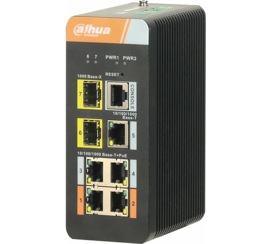 Промышленный 7-портовый гигабитный коммутатор Dahua DH-PFS4207-4GT-DP с 4-РОЕ портами, управляемый АН5024610 1