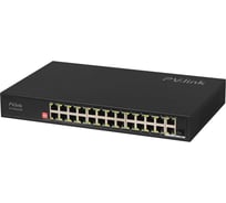 PoE коммутатор PV-link PV-POE24G2S1, 24xPoE, 1xUplink, 1xCombo, 250 м, Watchdog, для систем видеонаблюдения, IP-камер, Wi-Fi точек доступа  2120
