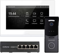 Комплект IP-видеодомофона Novicam  IMPULSE 7 IP KIT WHITE. Сенсорный видеодомофон, вызывная панель со считывателем, PoE-коммутатор. Поддержка SIP. Приложение Smart Life 4645