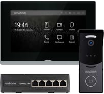 Комплект IP-видеодомофона Novicam IMPULSE 7 IP KIT BLACK. Сенсорный видеодомофон, вызывная панель со считывателем, PoE-коммутатор. Поддержка SIP. Приложение Smart Life 4646