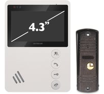 Комплект видеодомофона с мех кнопками SkyBeam 4.3 белый (94402FA+94201-600TVLWH) 94402FA+ 94201- 600TVLWH