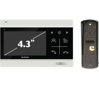 Комплект видеодомофона с мех кнопками SkyBeam 4.3 черный (94403FA&94201-600TVLBL) 94403FA& 94201- 600TVLBL