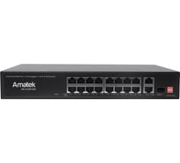 Портовый неуправляемый коммутатор с PoE Amatek AN-S18P16A (300Вт) 19 7001016