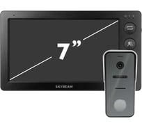 Комплект видеодомофона Skybeam из 7 дюймового монитора с мех кнопками и вызывной панели, черный (94705MA+94208-600TVL 94705MA+ 94208- 600TVLBL