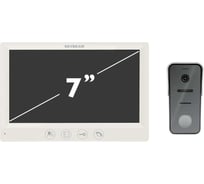 Комплект видеодомофона Skybeam из 7 дюймового монитора с сенс кнопками и вызывной панели, белый (94712HA+94208-1080PW) 94712HA+94208-1080PWH