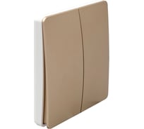 Беспроводной двухкнопочный кинетический выключатель BOX золотой/белый ES2265-54