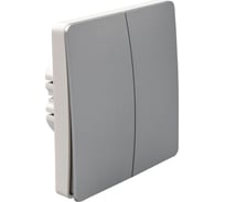 Беспроводной двухклавишный выключатель BOX с двухканальным реле, серый/белый ESL22CC-54