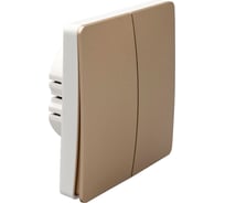 Беспроводной двухклавишный выключатель BOX с двухканальным реле, золотой/белый ESL2265-54