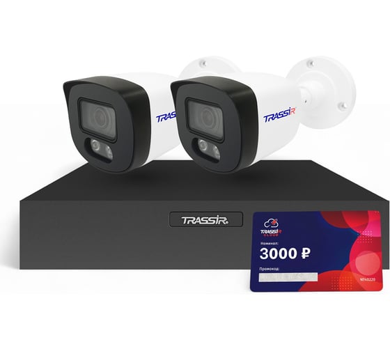 Дополнительное оборудование видеонаблюдения TRASSIR Комплект TR-Lite 1106-4P + 2 камеры TR-Lite L2B5 + Cloud 3000 УТ-00083032