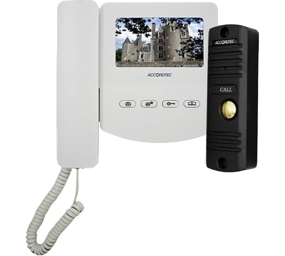 Комплект домофонии ACCORDTEC AT-home4 WH-BL AT-14778