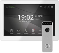 Комплект видеодомофона и вызывной панели Novihome RENDER 10 FHD WIFI KIT WHITE c переадресацией на смартфон, 10.1 Full HD видеодомофона, вызывная панель FullHD 4072