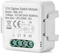 Умный релейный модуль SmartButler 1 канал (Zigbee, 230В, 16A, с нейтралью) SB020308