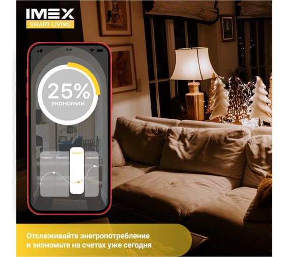 Умная Wi-Fi розетка-адаптер IMEX с 2 USB входами SML-221 WH