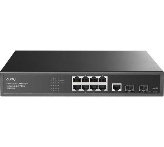 Управляемый коммутатор 2-го уровня Cudy GS2008S2 с 8 гигабитными портами и 2 портами SFP 10000152361