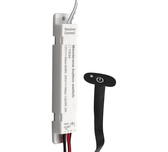 Датчик касания FERON 60/120W 12-24V с кабелем (25 см) SEN35, черный, 52167