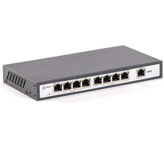 Коммутатор SKAT PoE-8E-1E PoE Plus, мощность 120Вт, порты: 8-Ethernet, 1-Uplink 2031