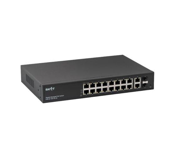 Коммутатор SKAT PoE-M-16G-2G-2S управляемый L2+ PoE Plus, 300Вт, порты: 16-Ethernet, 2-Uplink, 2-SFP 4091