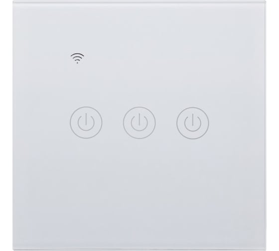 Умный встраиваемый выключатель GEOZON WS-03 3 линии, Wi-Fi, безнулевой вход, white GSH-SСW03