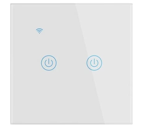 Умный встраиваемый выключатель GEOZON WS-02 2 линии, Wi-Fi, безнулевой вход, white GSH-SСW02