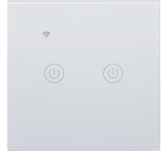 Умный встраиваемый выключатель GEOZON WS-02 2 линии, Wi-Fi, безнулевой вход, white GSH-SСW02