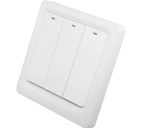 Умный встраиваемый выключатель GEOZON WS-06 3 линии мех.,Wi-Fi, безнулевой вход, white GSH-SСW06