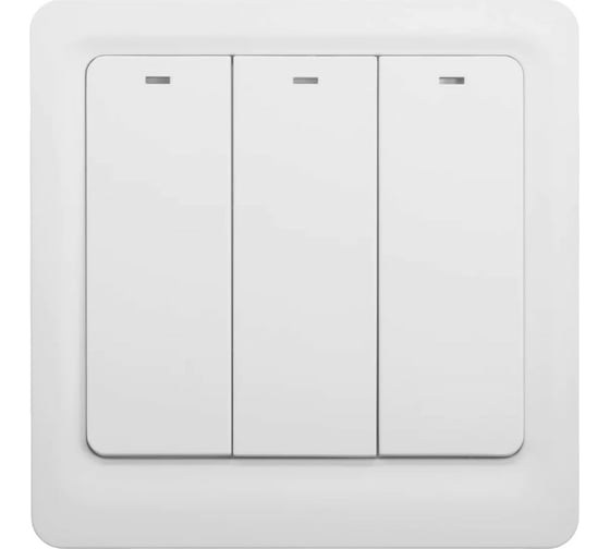 Умный встраиваемый выключатель GEOZON WS-06 3 линии мех.,Wi-Fi, безнулевой вход, white GSH-SСW06