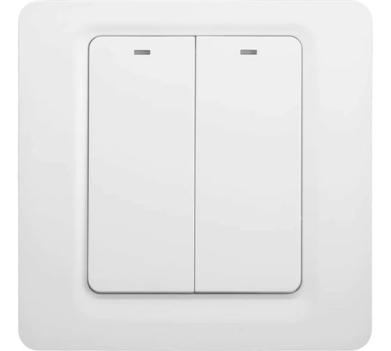 Умный встраиваемый выключатель GEOZON WS-05 2 линии мех., Wi-Fi, безнулевой вход, white GSH-SСW05
