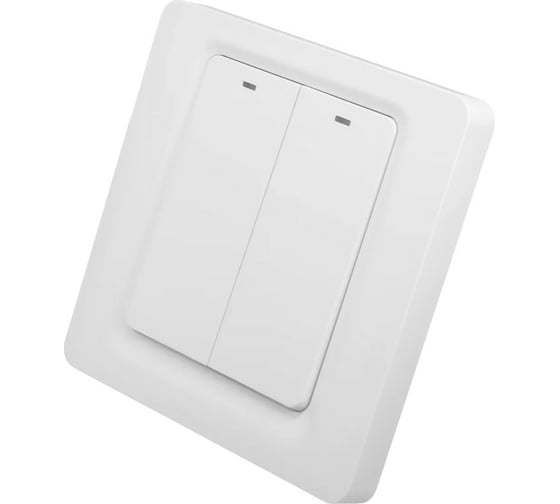 Умный встраиваемый выключатель GEOZON WS-05 2 линии мех., Wi-Fi, безнулевой вход, white GSH-SСW05