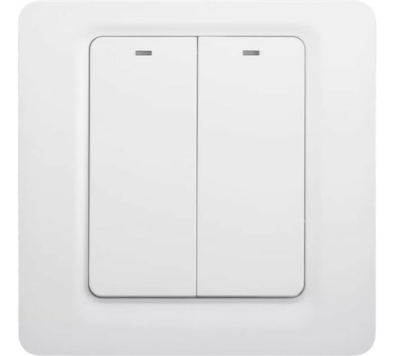 Умный встраиваемый выключатель GEOZON WS-05 2 линии мех., Wi-Fi, безнулевой вход, white GSH-SСW05